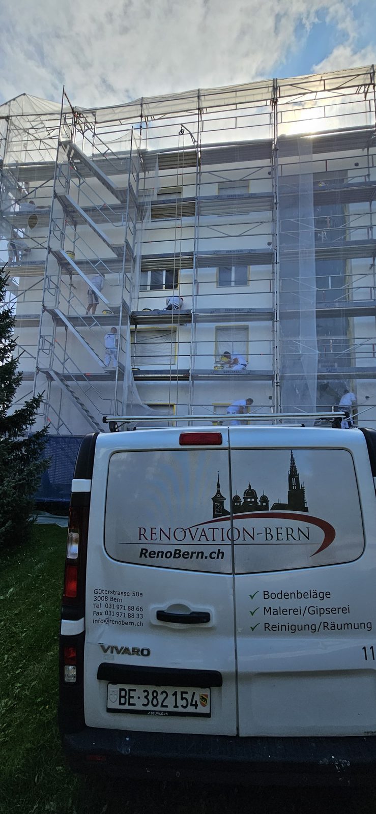 Fertig sanierte Fassade, Schaufelweg Köniz